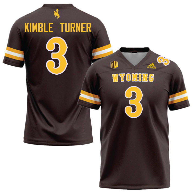 #3 Kaiden Kimble-Turner Wyoming Cowboys Jersey College Football Uniforms,Gears,Jerseys-Brown